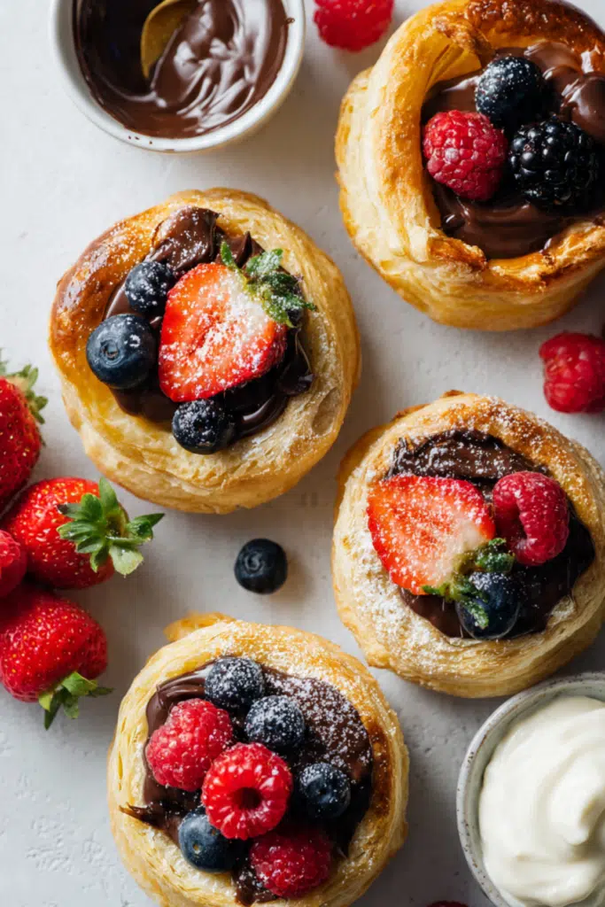 Vegan Pains Au Chocolat With Berries & Chantilly Cream