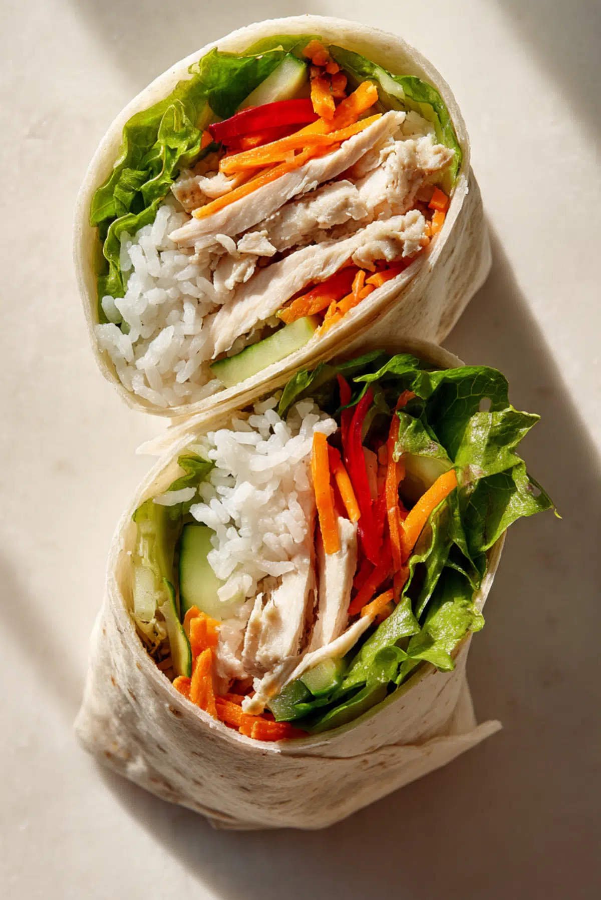 Color Layer Chicken Veggie Rice Wrap