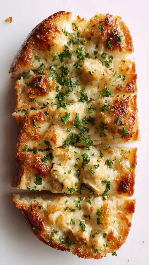 Chicken Alfredo Garlic Bread
