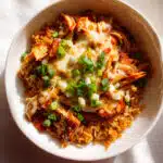Cheesy Honey Buffalo Chicken & Chorizo Rice