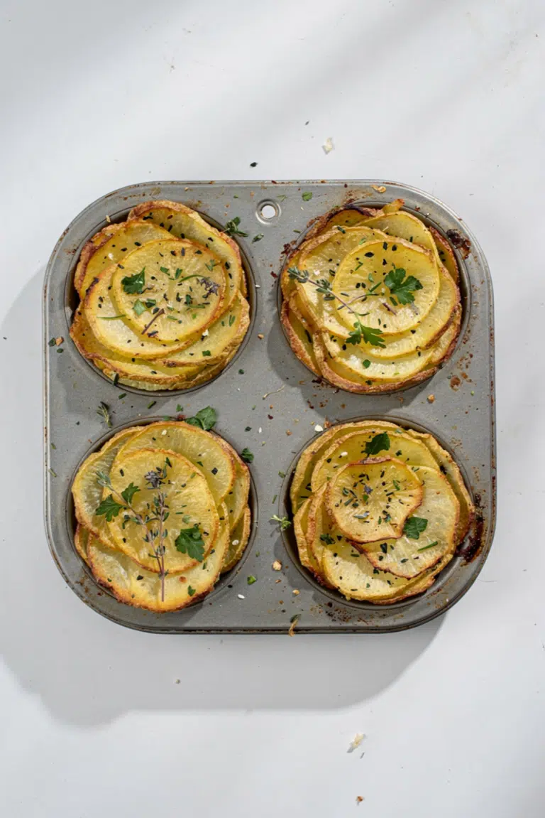 Garlic Herb Muffin Pan Potato Galettes