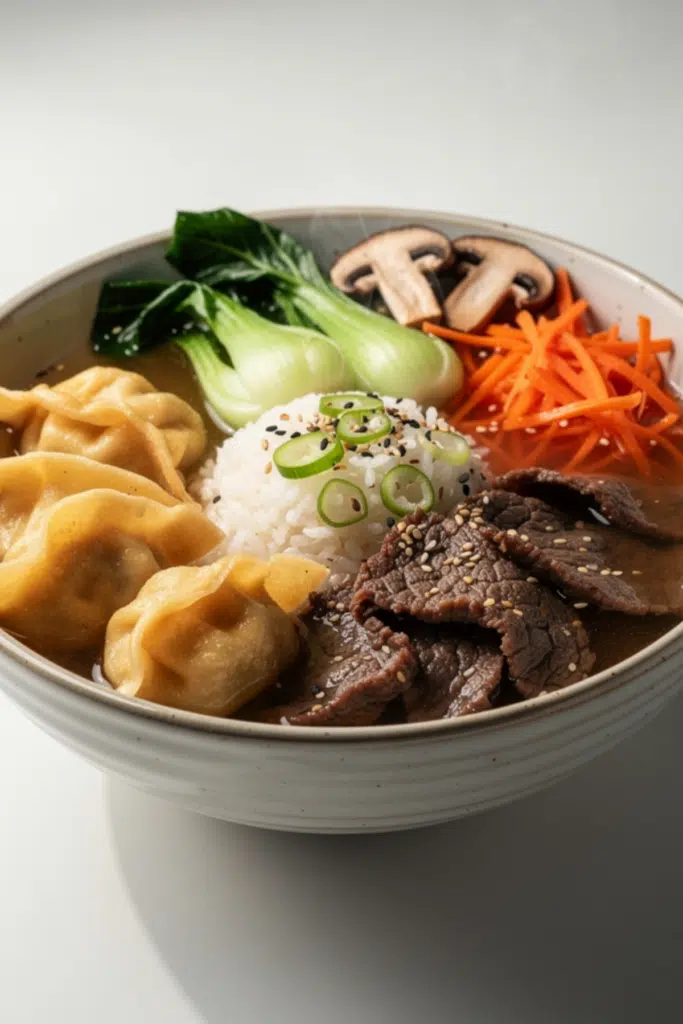 Bulgogi Mandu Broth Rice Bowl