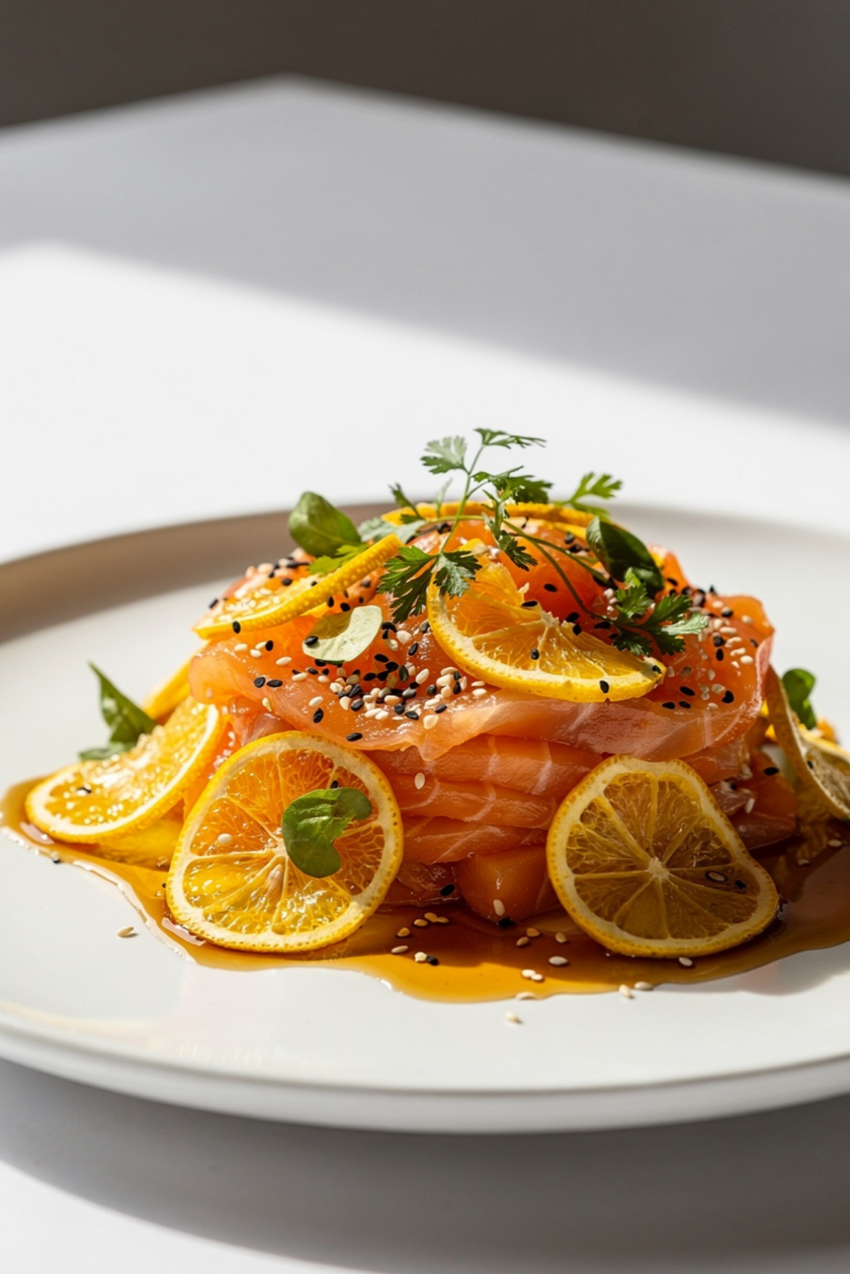 Salmon Crudo with Citrus Soy Dressing