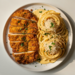 Crispy Chicken with Creamy Parmesan Pasta Recipe
