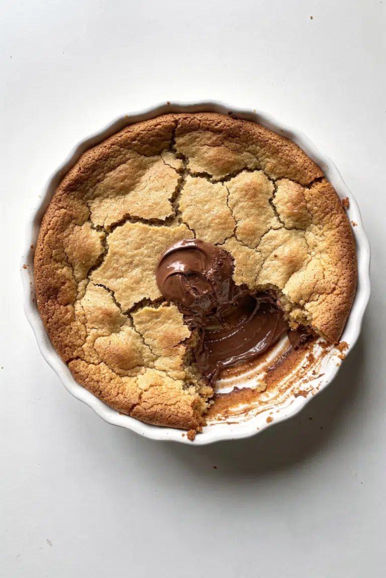 Nutella Stuffed Scoopable Cookie Pie