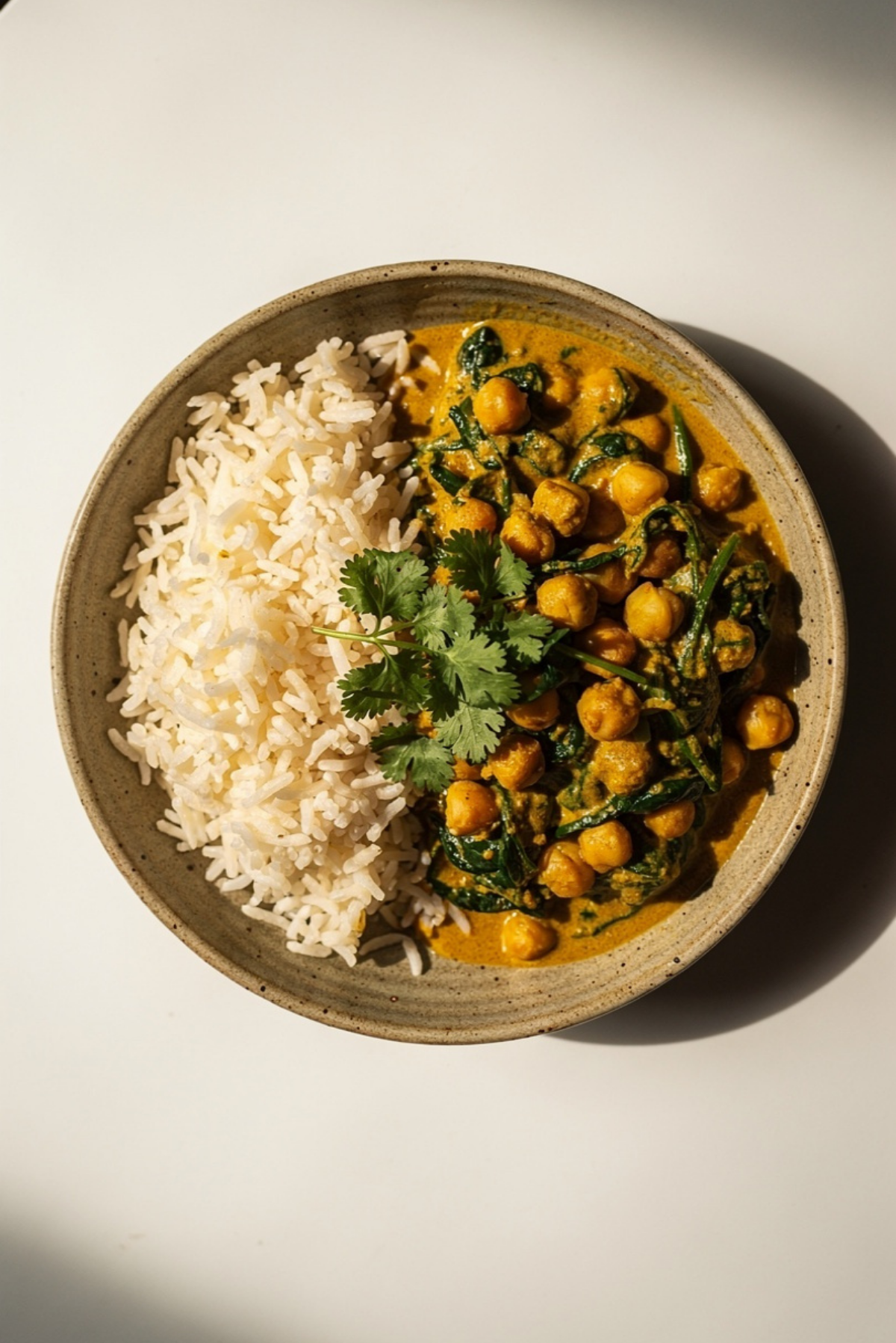 Golden Chickpea Curry with Spinach