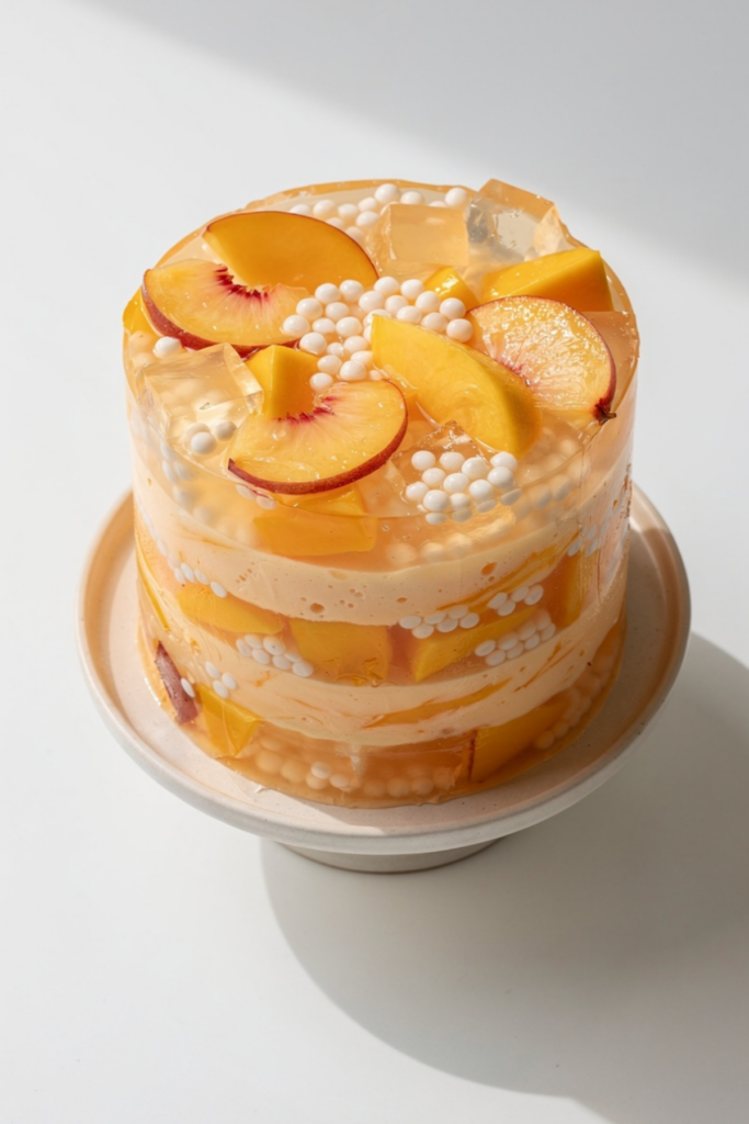 Peach Sago Jelly Cake