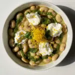 Butter Beans with Ricotta, Lemon + Basil Pesto