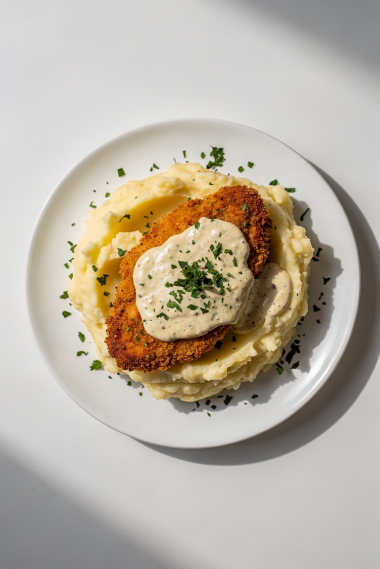 Crispy Parmesan Chicken with Creamy Garlic Sauce Recipe