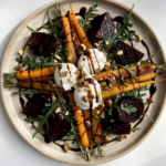 Roasted Beets and Carrots Salad with Burrata