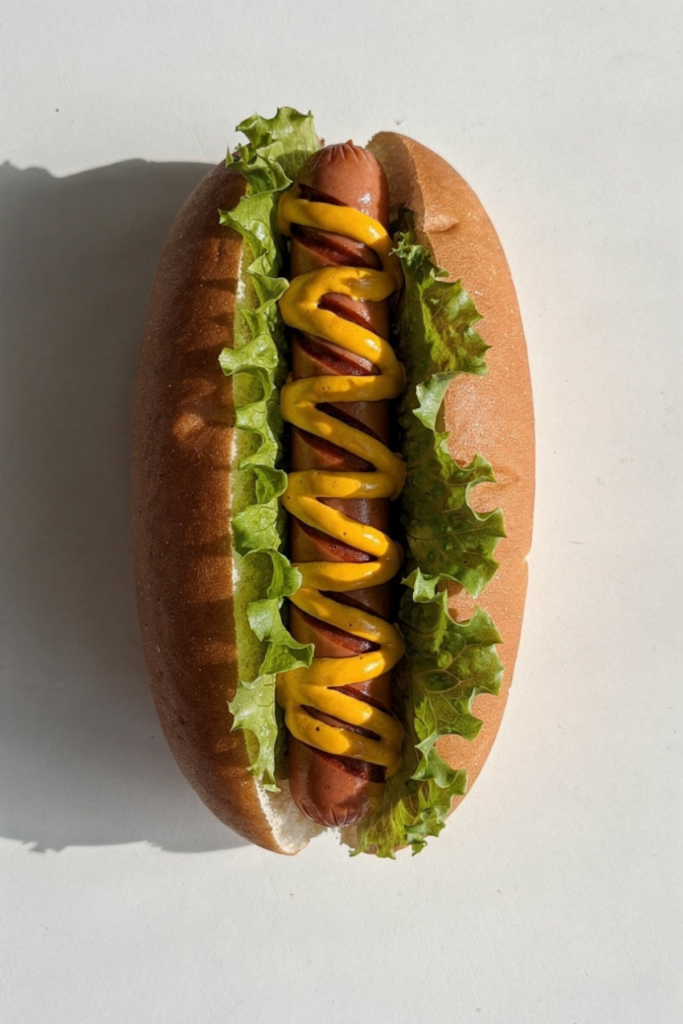 Classic Spiral-Cut Hot Dogs with Lettuce and Mustard