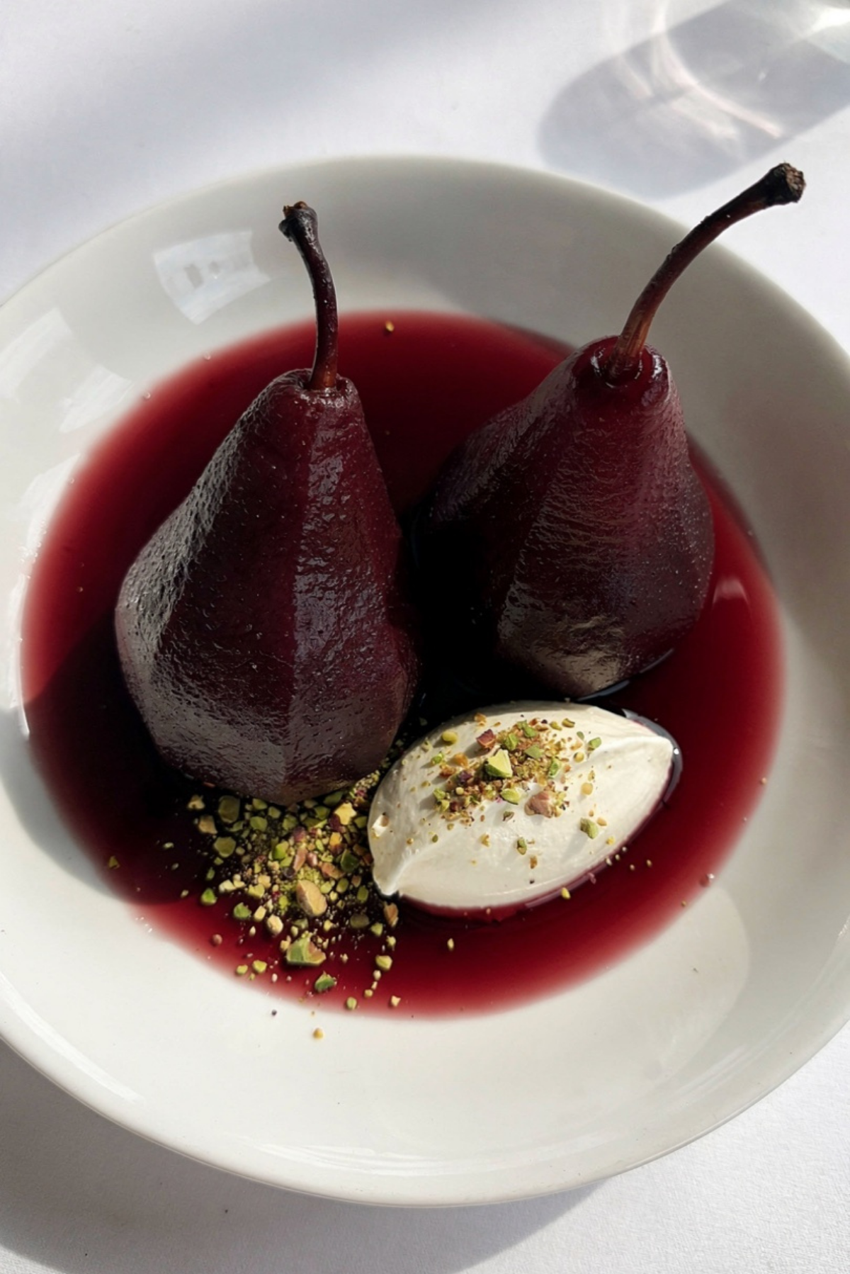 Red Wine Poached Pears