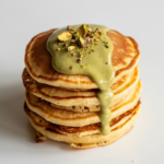 Golden Mini Pancakes with Pistachio Cream